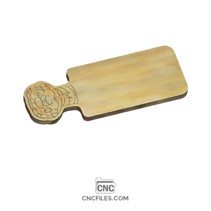 An image of a CNC file showing a snake-shaped cheese board design, cleanly cut and ready for woodworking or CNC routing projects.