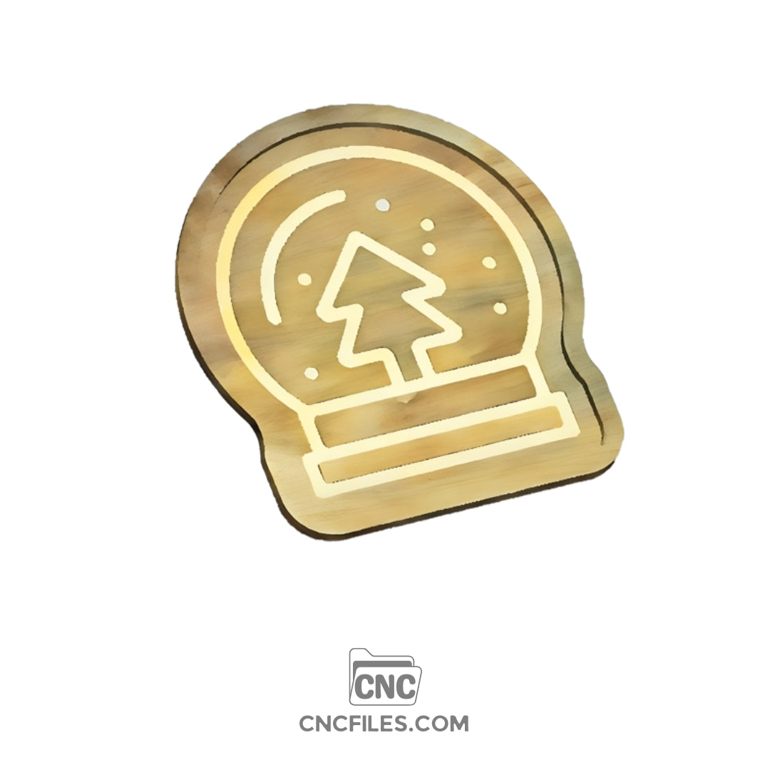 An image of a CNC file showing a Snow Globe Tray design 