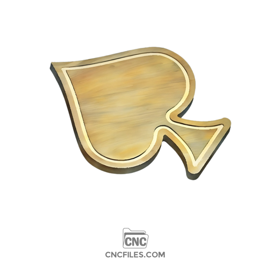 An image of a CNC file showing a spade-shaped cheese board with a smooth surface and a carved juice groove around the edge.