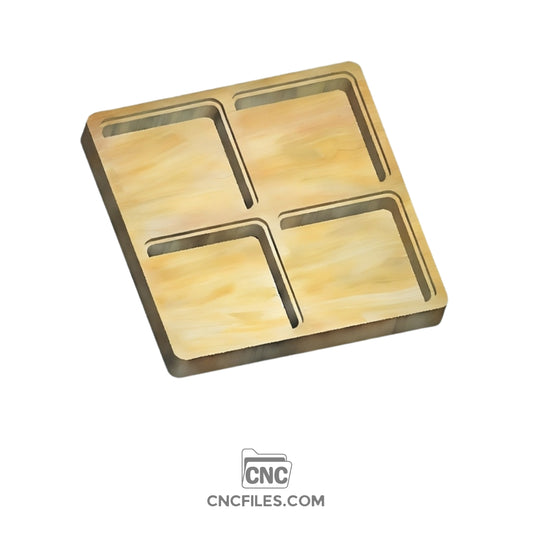 An image of a CNC file showing a square jewellery box with clean edges and a clear acrylic lid, designed for storing rings, earrings, or small accessories.