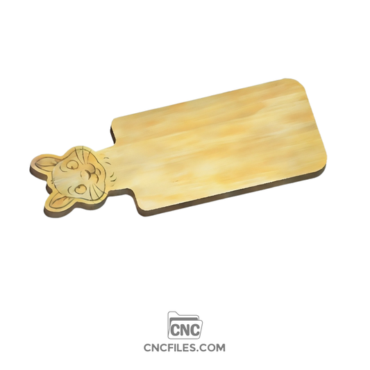 An image of a CNC file showing a squirrel-shaped cheese board design with smooth curves and cutout details, ready for woodworking or CNC carving.
