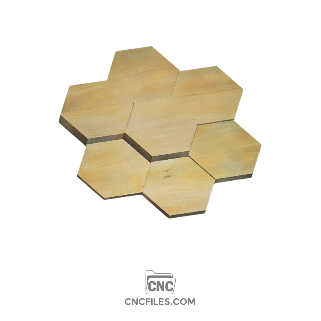 An image of a CNC file showing a Stepped Honey Comb Cheese Board, perfect for serving cheese and snacks in style.