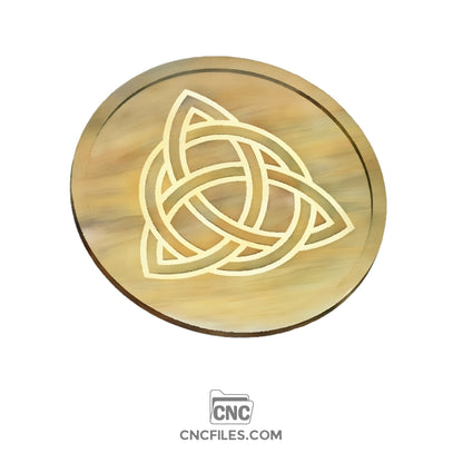 An image of a CNC file showing a Trinity Knot Cookie Tray design with a detailed knot pattern and smooth edges.