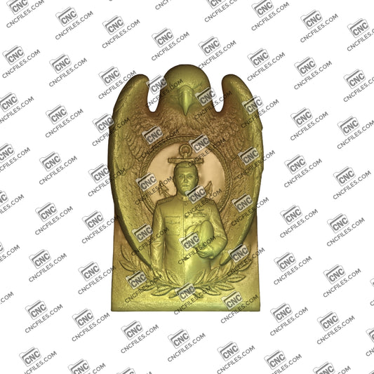 An image of a CNC file showing a "Wings of Service: Male Navy" emblem designed for decorative or display purposes.