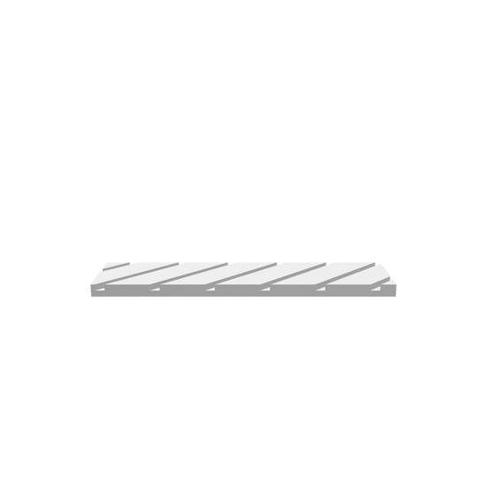 GLB of render file of a 0.5 flat cutting board stand used for organizing or displaying cutting boards on a countertop or shelf.