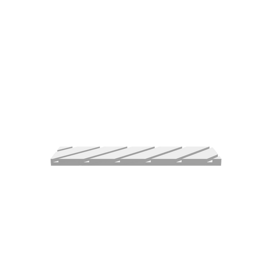 GLB of render file of a 0.5 flat cutting board stand used for organizing or displaying cutting boards on a countertop or shelf.