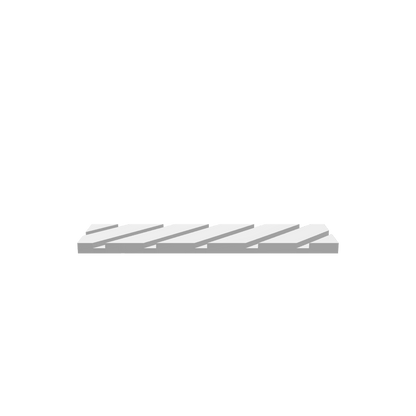 GLB of render file of a 0.75 flat cutting board stand illustrating a simple wooden holder used for organizing and presenting cutting boards in kitchens or shops.