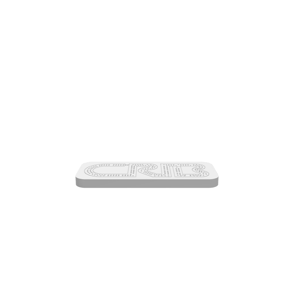 GLB of render file of the 2 Person Standard Cribbage Board, ideal for visualizing your project before cutting or printing.