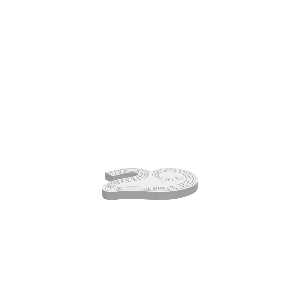 GLB of render file of the 3-person 29-peg cribbage board, ready for 3D viewing and digital presentation. Ideal for previewing the final product before production.