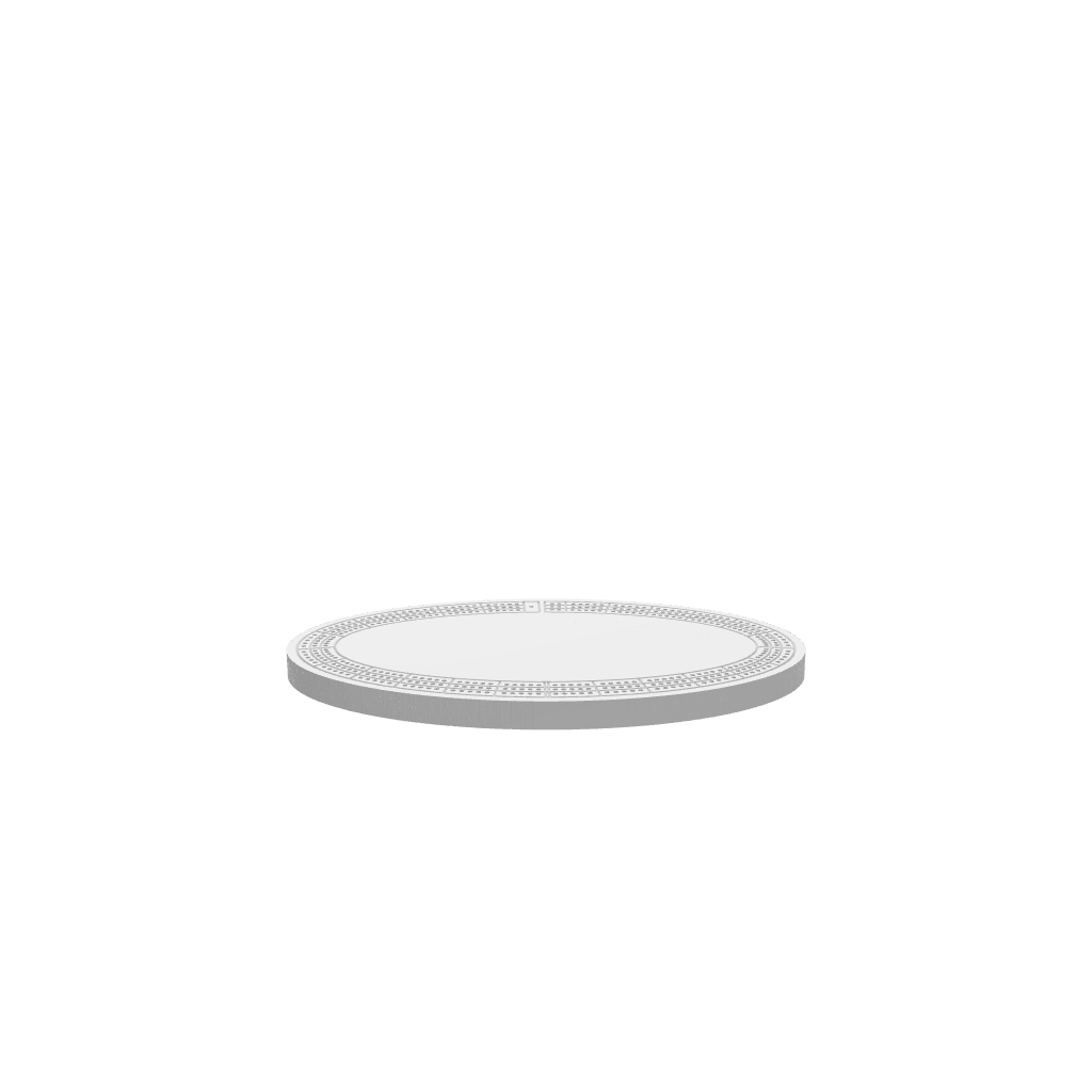 GLB of render file of the 3-person oval cribbage board, ready for 3D viewing and visualization before making your project.