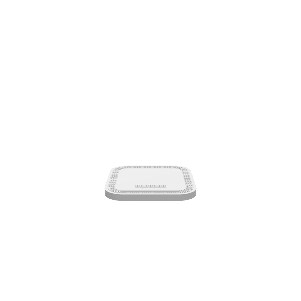 GLB of render file of the cribbage board, perfect for 3 players, with a smooth rounded design and standard layout.