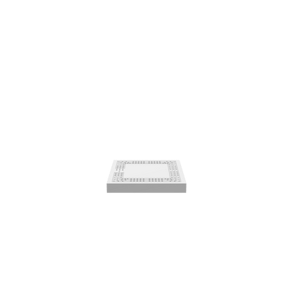 A 3D render of a CNC file showing a 3 Person Square Travel Cribbage Board with a compact square design and detailed peg holes.