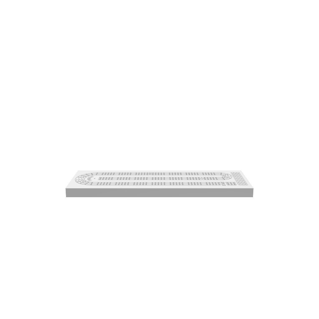GLB of render file of the 3-person cribbage board, perfect for 3D viewing, visualization, or digital design previews.