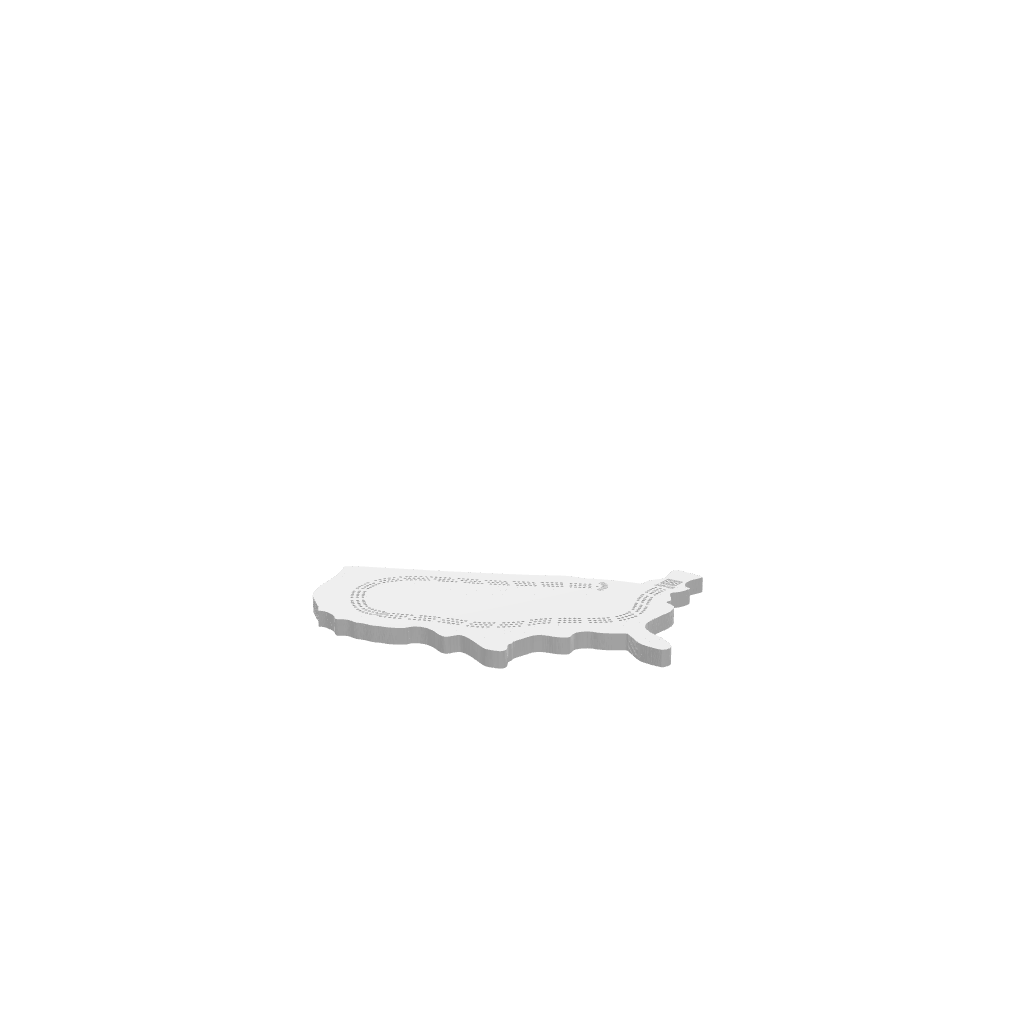 GLB of render file of the 3-person USA Cribbage Board, perfect for 3 players and ideal for visualizing your finished project.