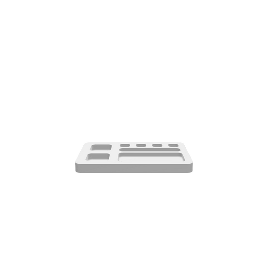 GLB of render file of an 8 Pocket Jewelry Tray used to preview the design in 3D before cutting or production.
