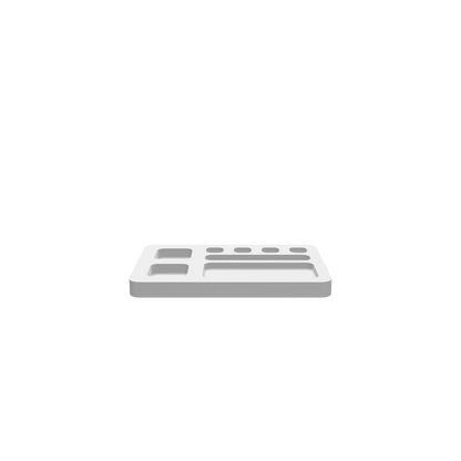 GLB of render file of an 8 Pocket Jewelry Tray used to preview the design in 3D before cutting or production.