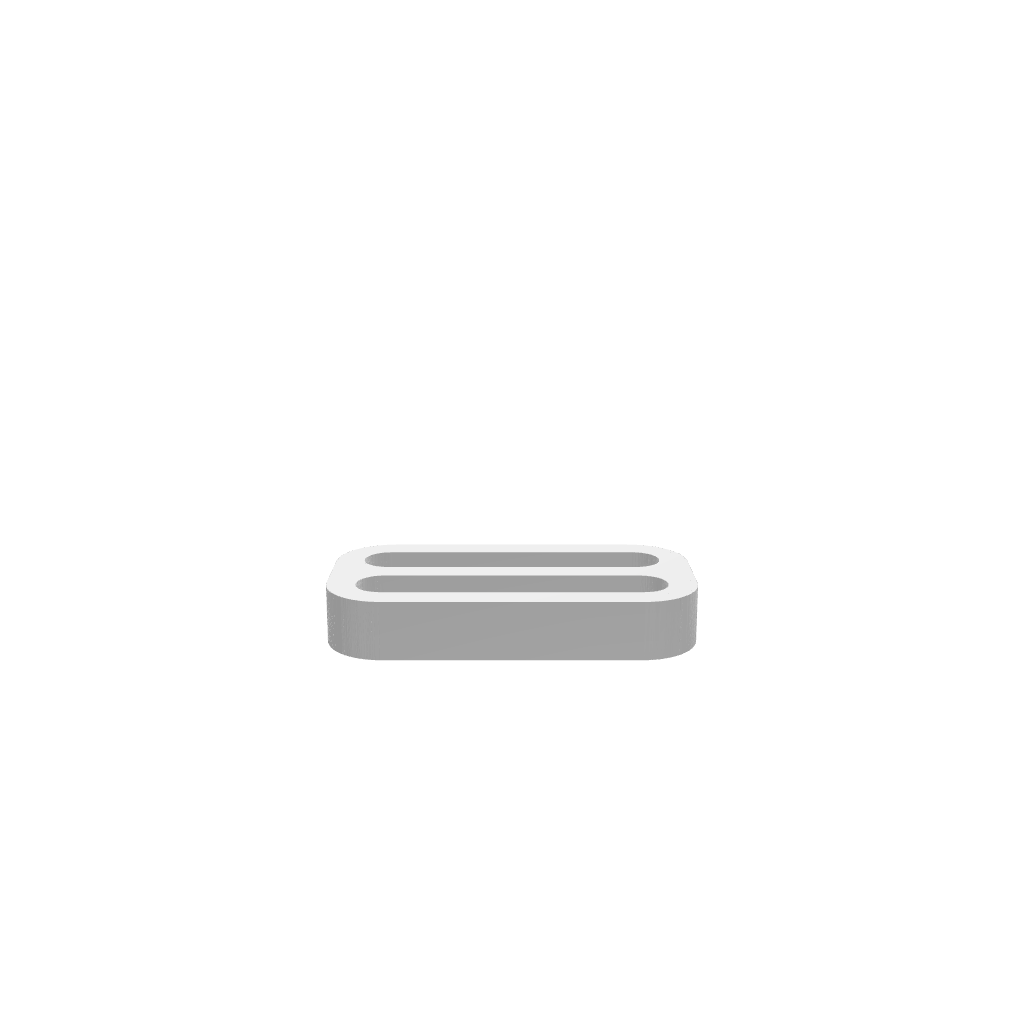 GLB of render file of Acadia Dual Pocket Knife Tray, used for visualizing a dual-slot knife holder for storage, display, or shop projects.