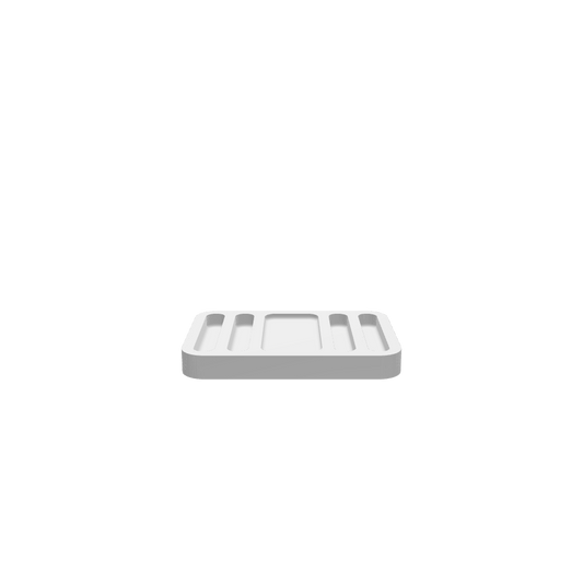 GLB of render file of the Acadia Pocket Knife Dual Catchall Tray 4x, a 3D model preview for visualizing the finished tray before cutting or production.