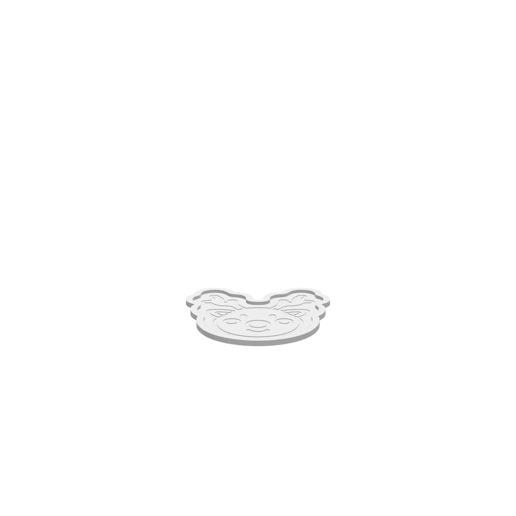 GLB of render file of Baby Reindeer Christmas Tray used to preview the 3D model and visualize how the finished tray will look before production.