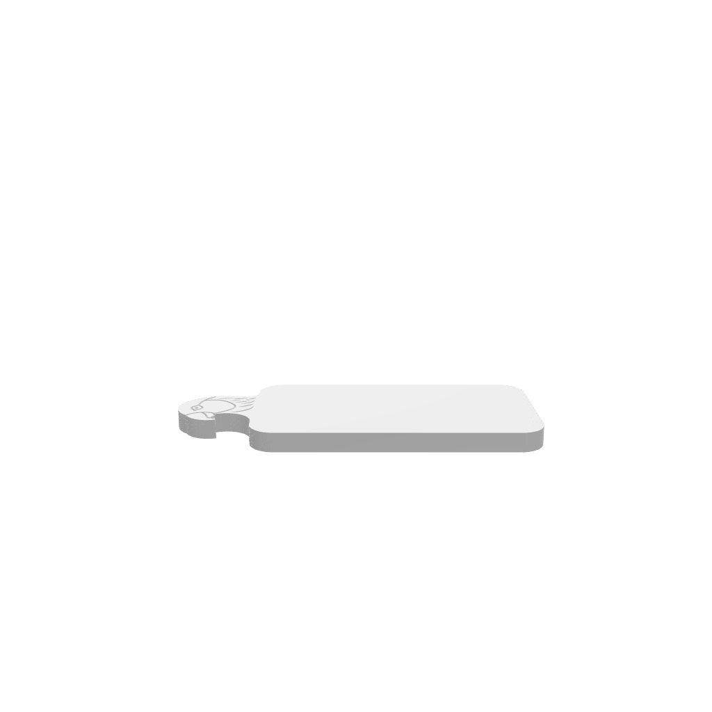 GLB of render file of a bird head cheese board used for previewing the final shape and proportions before production.