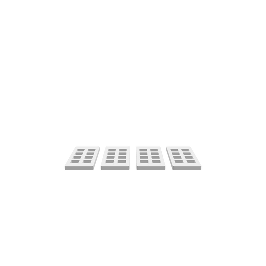 GLB file of a Bit Clip Slabs 8 Hole design used for organizing drill bits securely.