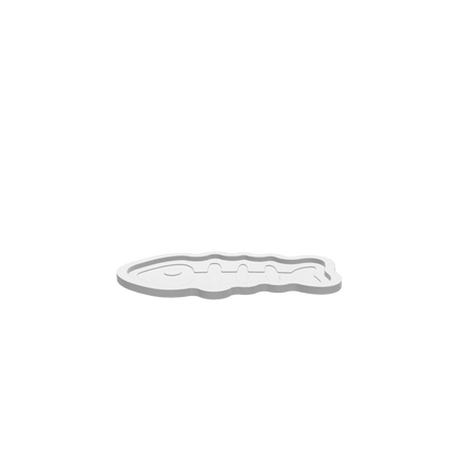 GLB of render file of a Bone Fish Halloween Tray used as a 3D preview to visualize the finished tray for Halloween decorations or themed serving.