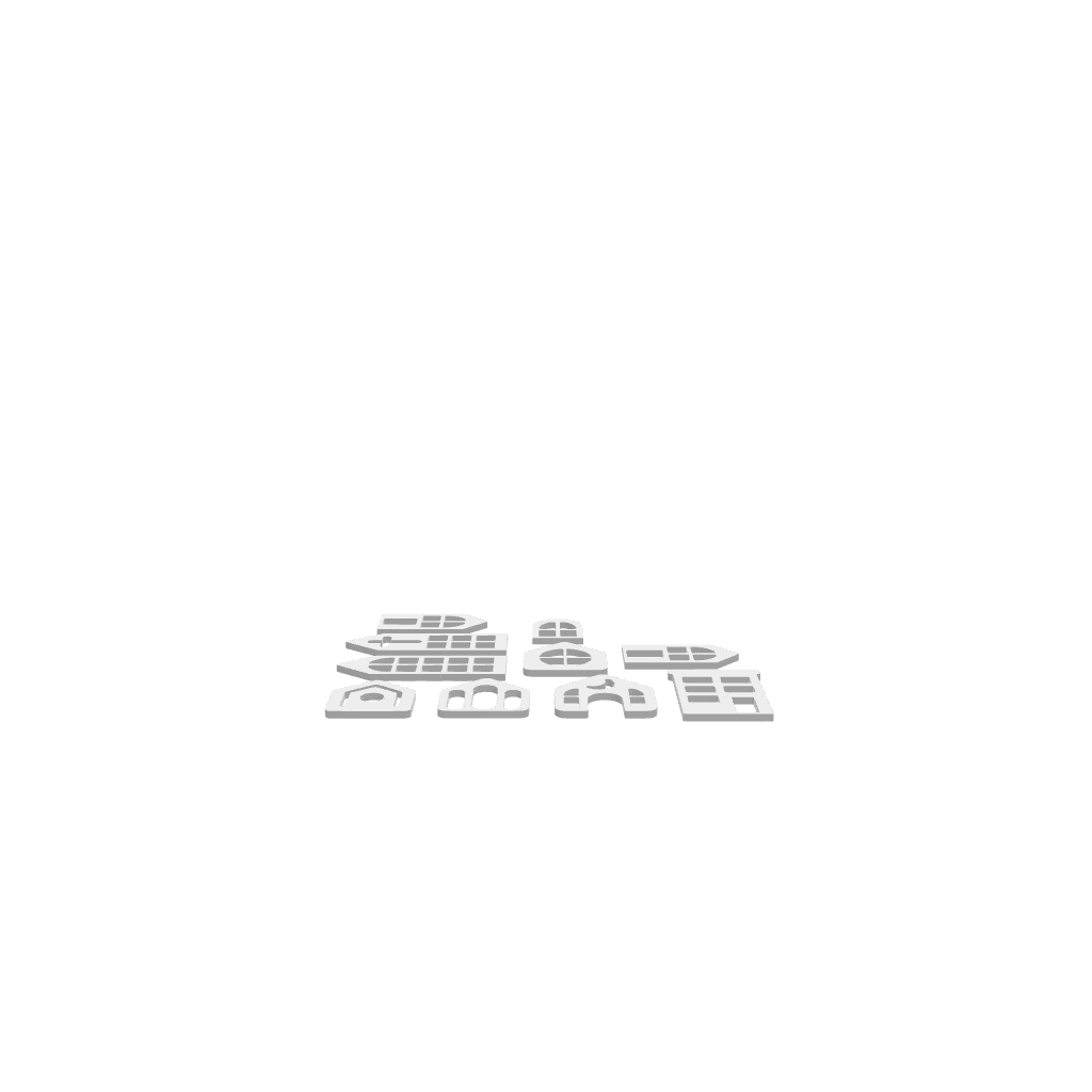 GLB file of a 3D Christmas village building set designed for a flickering bookshelf display.