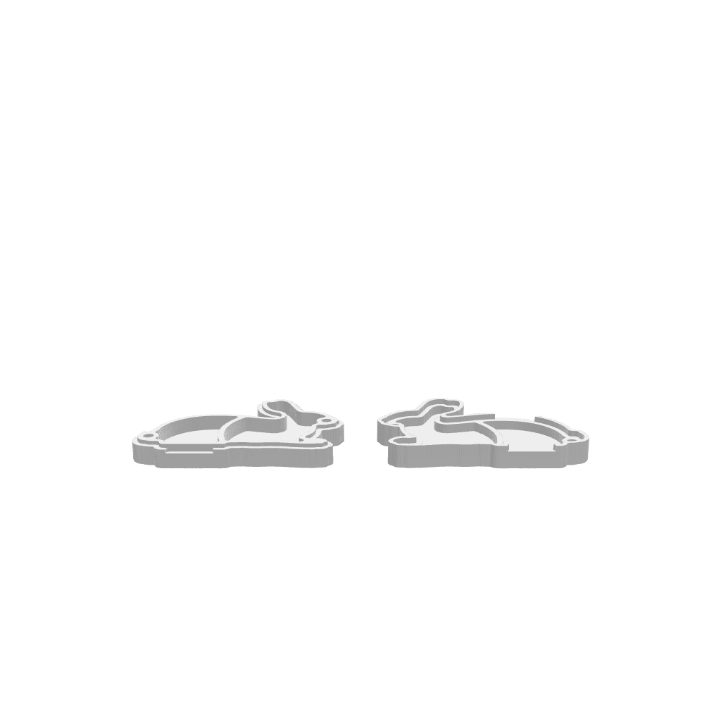 GLB of render file of a Bunny Dice Tray Box, a 3D model preview used to visualize how the finished dice tray will look before production.