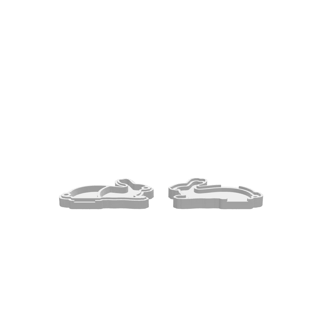 GLB file of a bunny-shaped dice tray designed for tabletop gaming and 3D display.