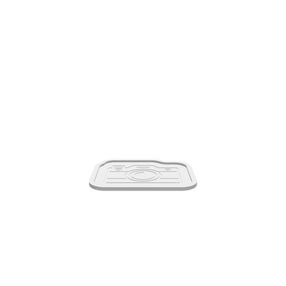 GLB of render file of a Camera Cookie Tray, used to preview the 3D model before cutting and producing the final product.