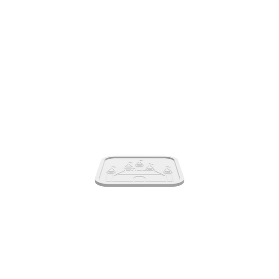 GLB of render file of a 3D castle cookie tray ready for display or digital preview.