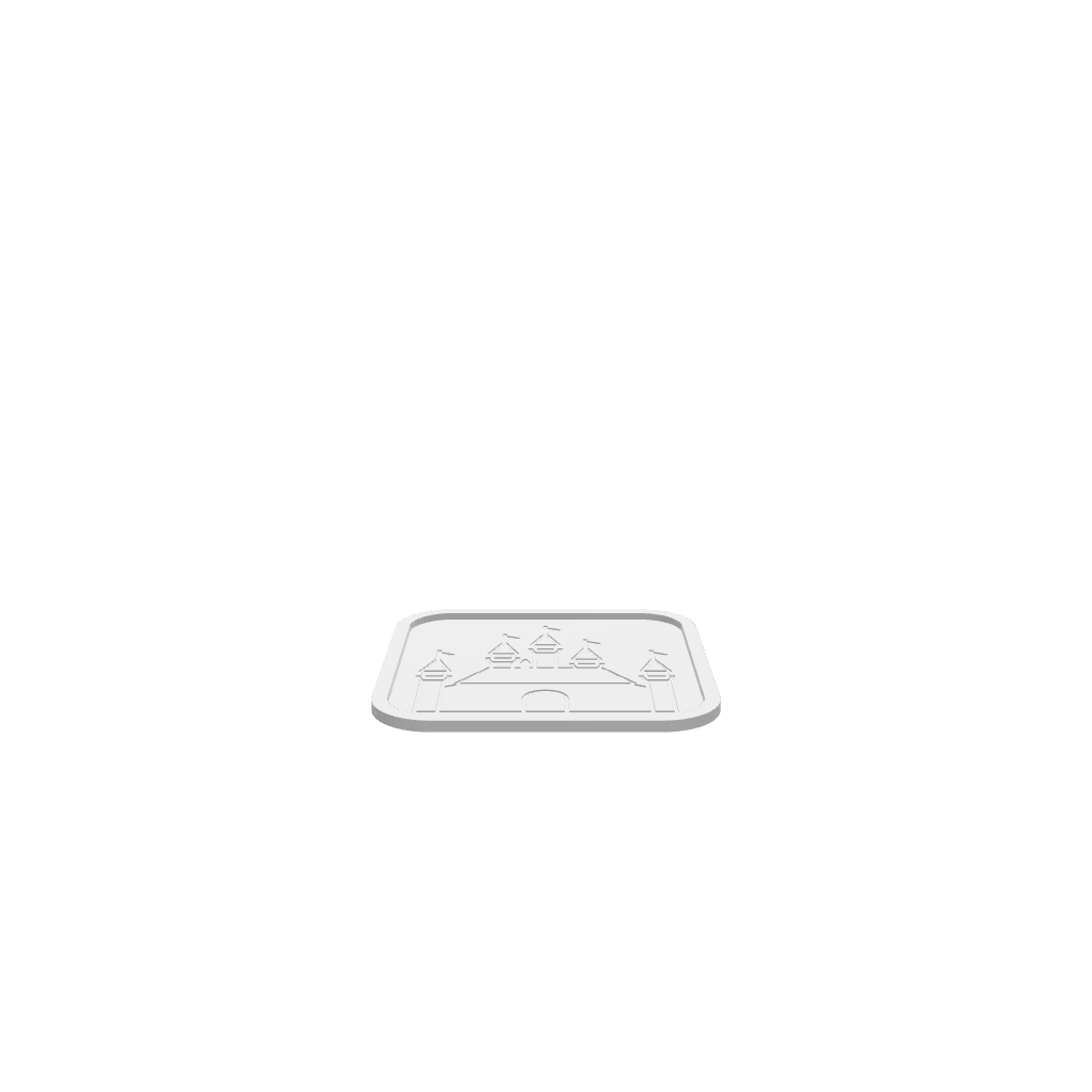 GLB of render file of a 3D castle cookie tray ready for display or digital preview.
