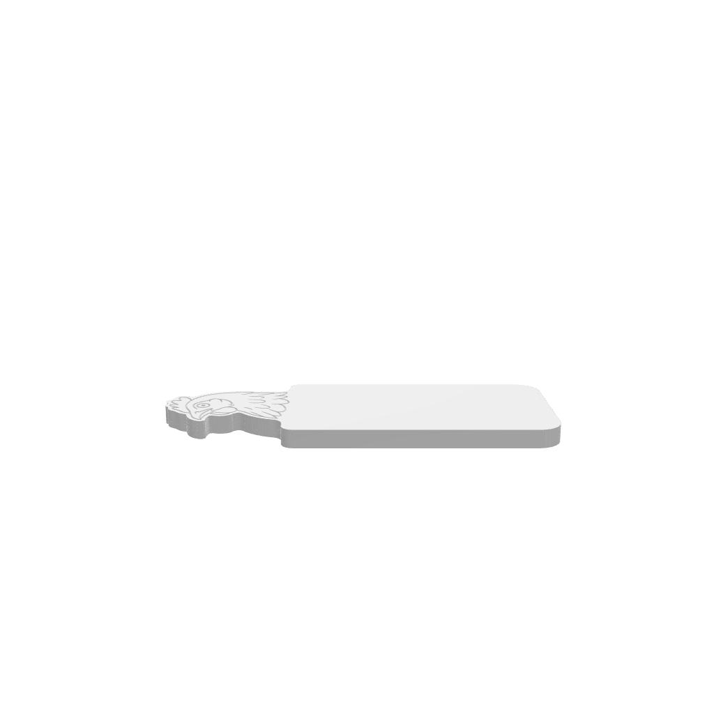 GLB of render file of Chicken Cheese Board displaying a 3D preview of the final board shape for visualization before production.