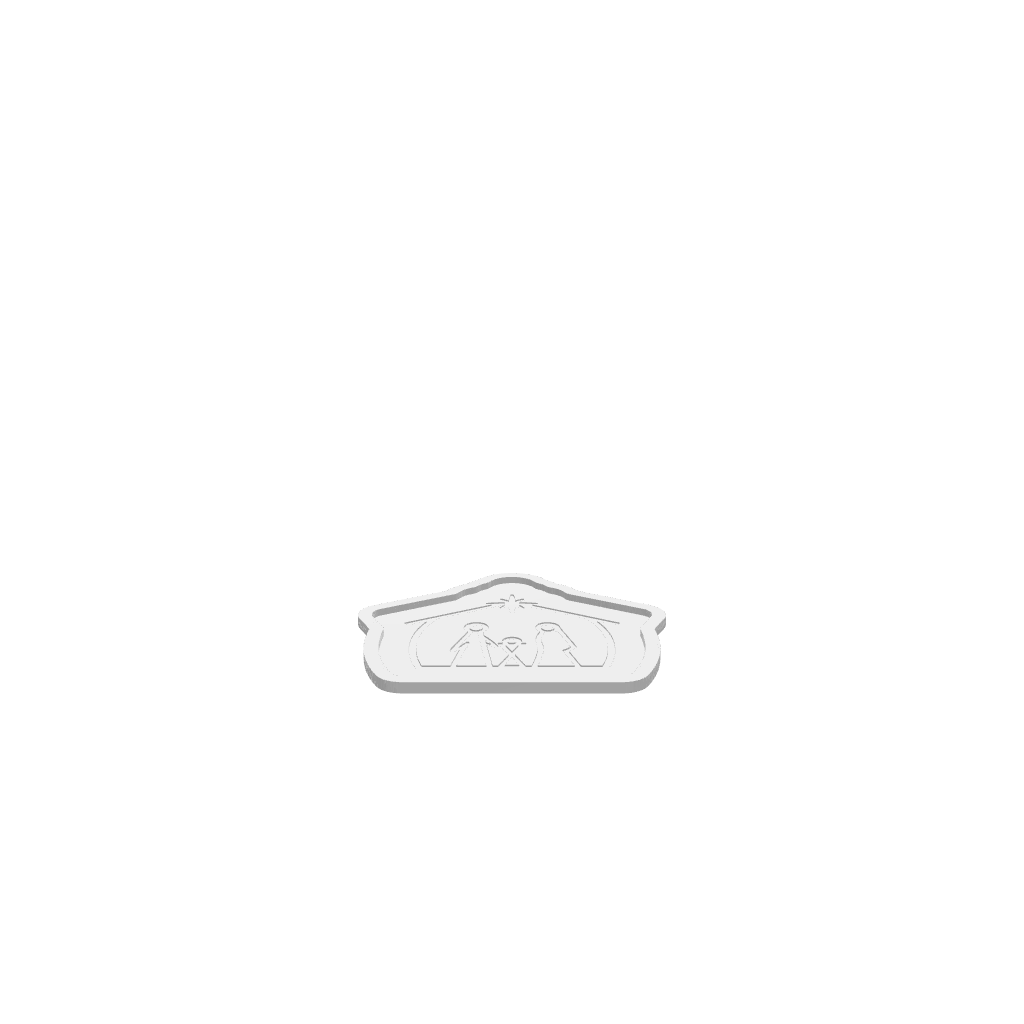 GLB of render file of a Christmas Nativity Scene Tray, ready for 3D viewing or printing.