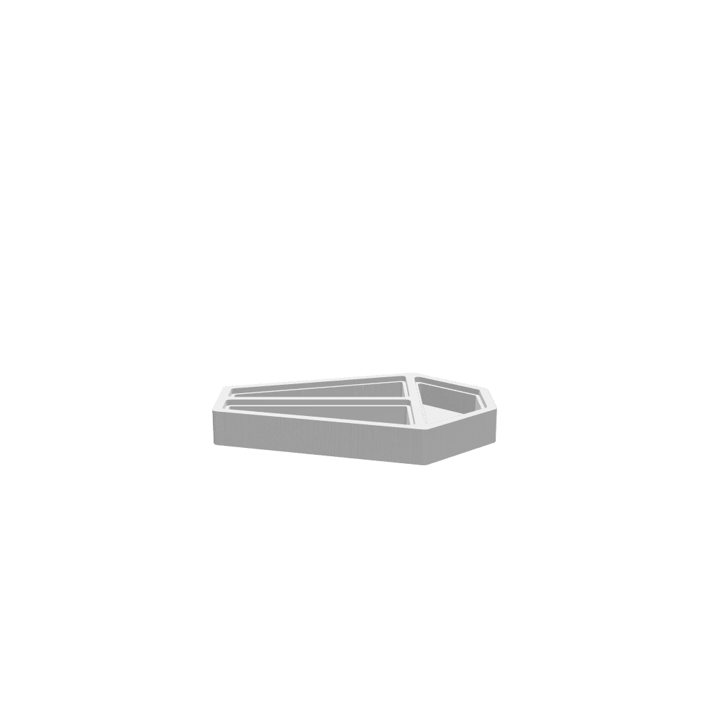 GLB of render file of a coffin jewellery box with a clear acrylic lid, designed to store rings, necklaces, and small accessories.