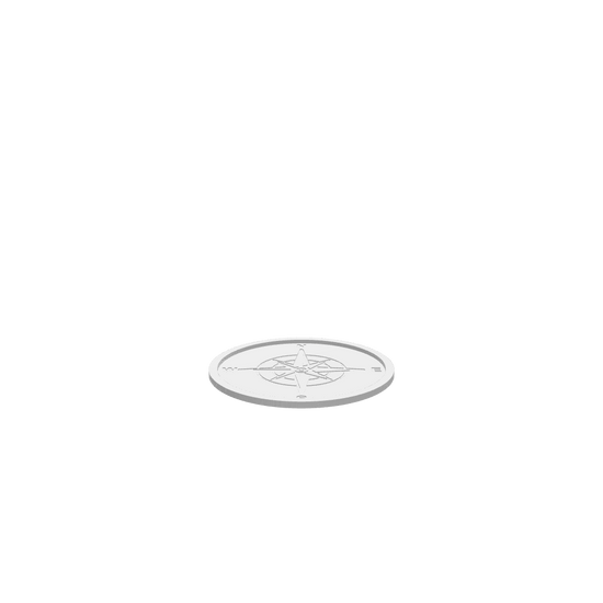 GLB of render file of Compass Rose Tray 1, displaying a 3D preview of the tray with clear details and depth for visualization before production.
