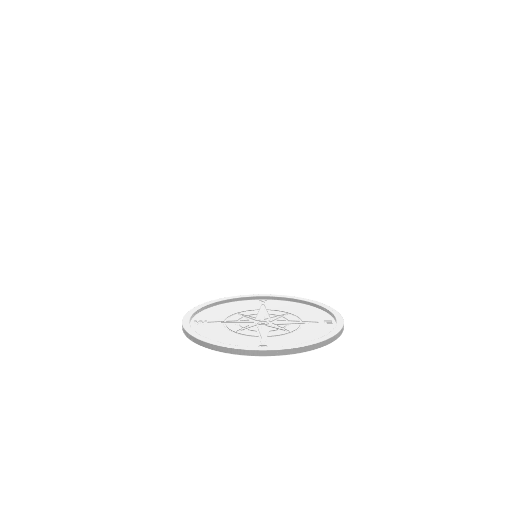 GLB of render file of Compass Rose Tray 1, displaying a 3D preview of the tray with clear details and depth for visualization before production.