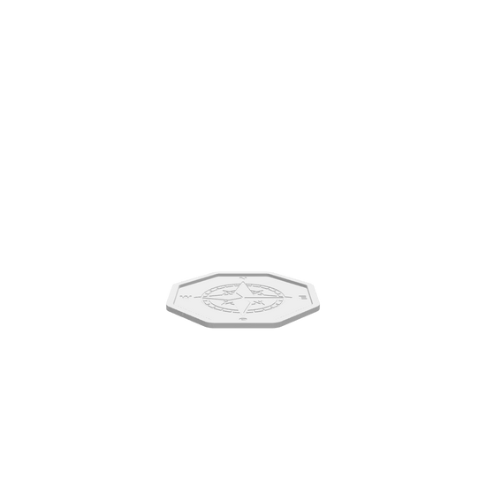 GLB of render file of Compass Rose Tray 2, displaying a 3D preview of the tray with clear details and depth for visualization before production.