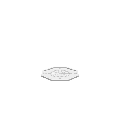 GLB of render file of Compass Rose Tray 2, displaying a 3D preview of the tray with clear details and depth for visualization before production.