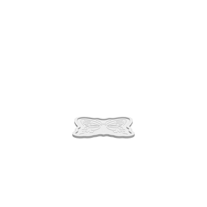 GLB of render file of a 3D butterfly-shaped cookie tray with rustic country design, ready for visualization or 3D preview.