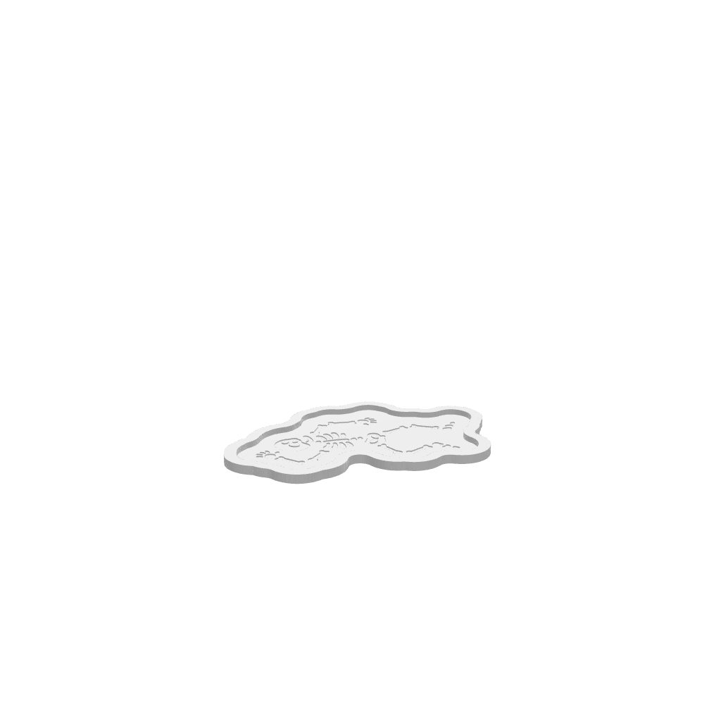 GLB of render file of a Halloween skeleton tray, perfect for crafting or 3D printing festive décor.