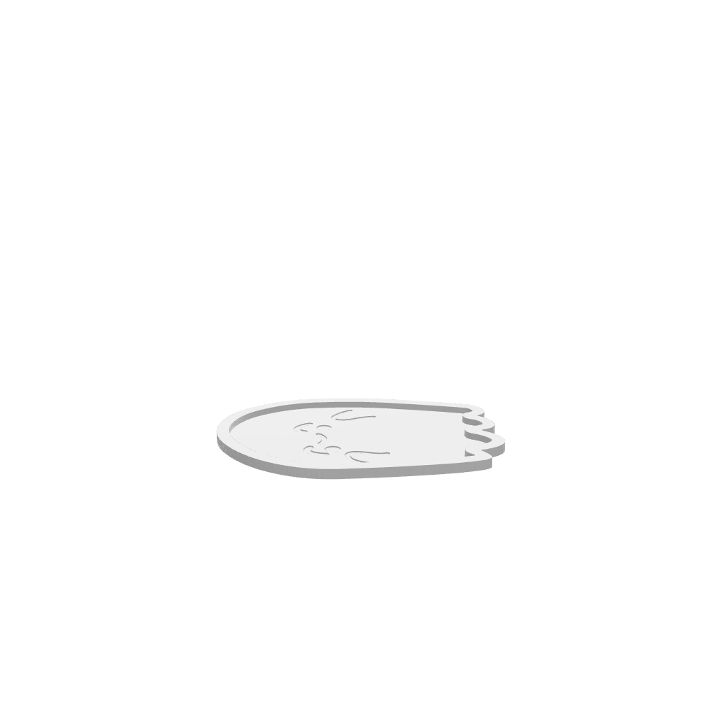 GLB of render file of a cute ghost Halloween tray that provides a 3D preview to help you visualize how the finished product will look when made.