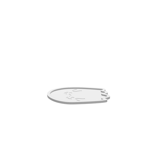 GLB of render file of a cute ghost Halloween tray that provides a 3D preview to help you visualize how the finished product will look when made.