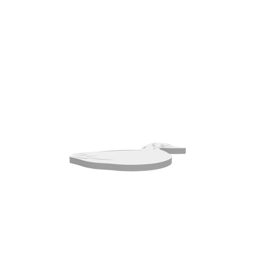 An image of a CNC file showing a duck-shaped cheese board design, clean outlines and smooth edges, ready for cutting and woodworking projects.