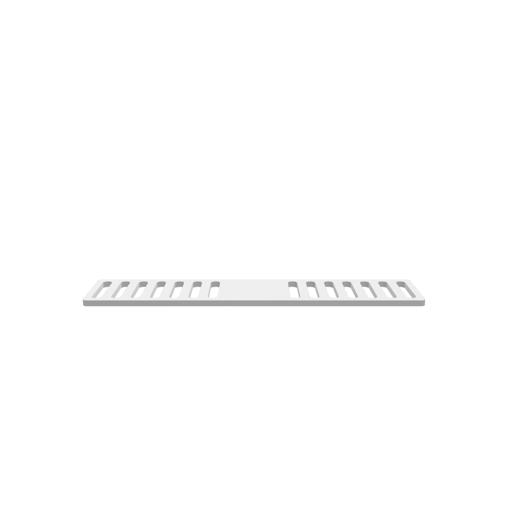 GLB of render file of an engravable crumb grate, ideal for custom designs and text engraving.