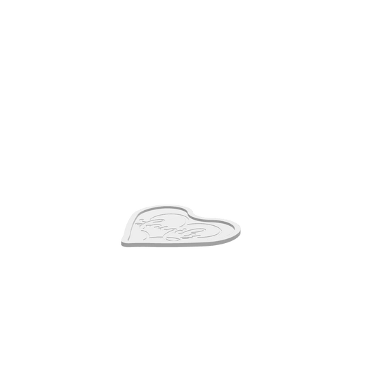 GLB of render file of a heart-shaped Thanksgiving tray with “Family” in the center, showing how the finished product will look once cut and assembled.