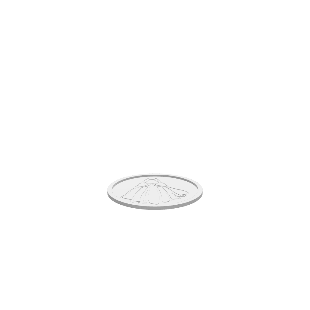 GLB of render file of Floating Cloak Halloween Tray used as a digital 3D preview for visualizing the final product before cutting or production.
