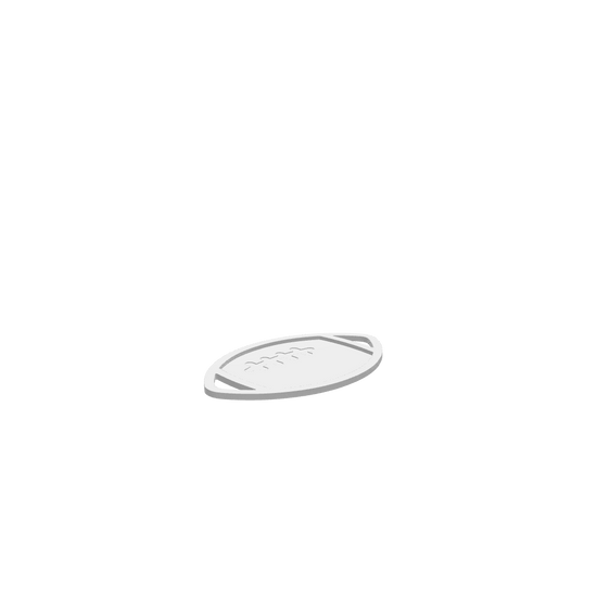 GLB of render file of a Football Fall Handle Tray, displayed as a 3D model to preview the shape, size, and handle style before cutting or production.
