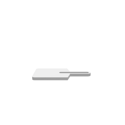 GLB of render file of a compact cheese board featuring a gap handle, perfect for serving cheese and snacks.