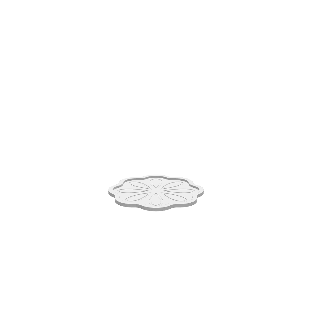 GLB of render file of a geometric flower cookie tray, ready for 3D viewing or digital prototyping.